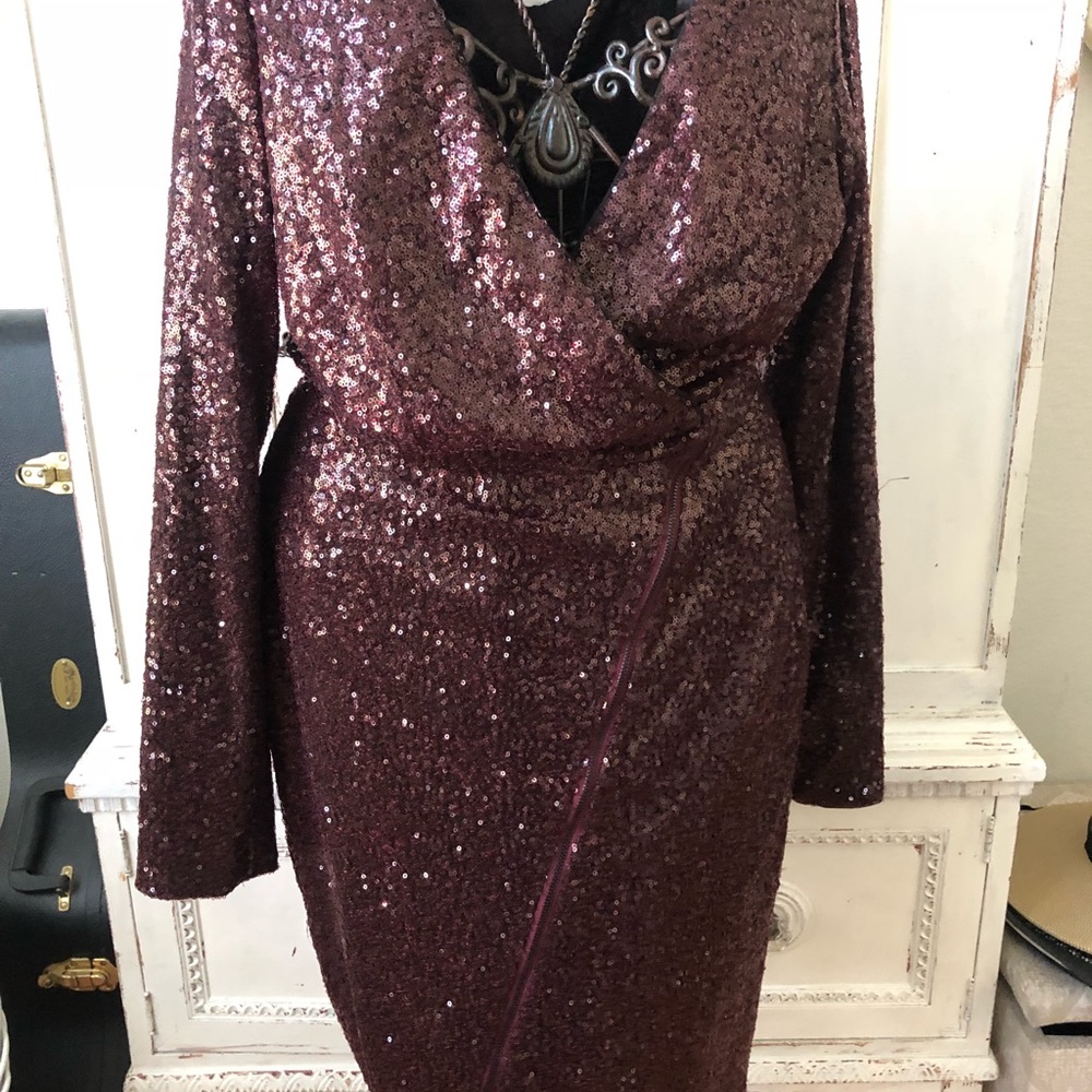 Gorgeous deep plum/burgundy dress by Rachel Roy